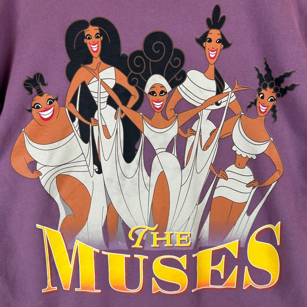 Disney Our Universe The Muses Sweatshirt Purple Graphic Print Crewneck Size M - Picture 9 of 10